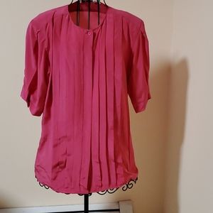 Garfinckel's vintage silk pink blouse size 10